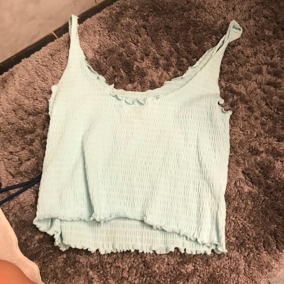 light blue ruffled tank - Picture 3 of 4